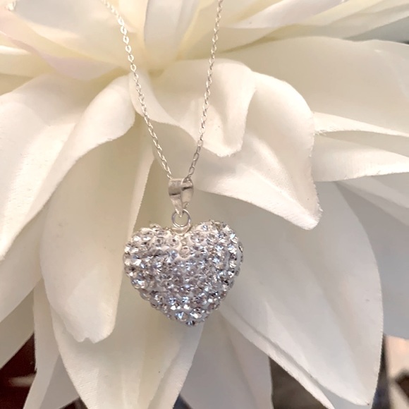 Swarovski Jewelry - Swarovski bubble heart pendant with delicate sterling silver 16 inch chain